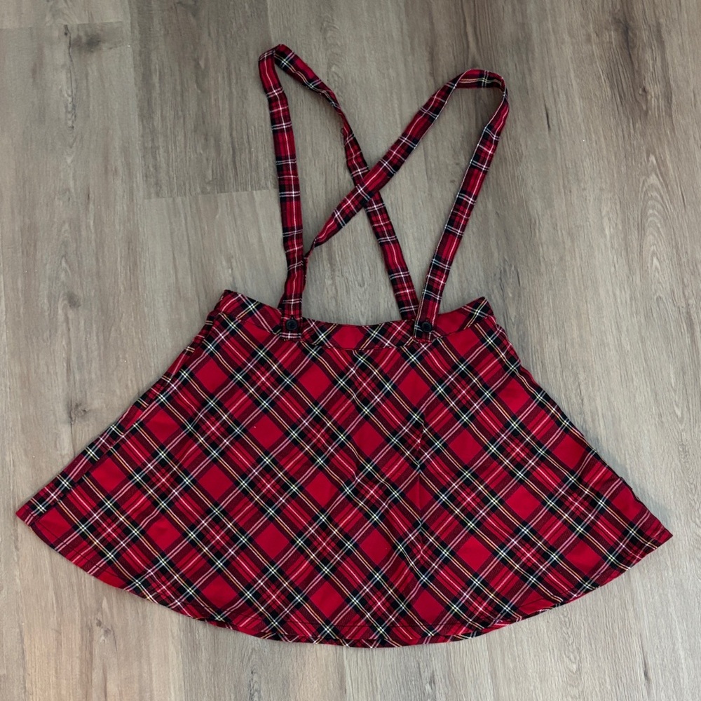 Tripp NYC Red Plaid Skater Skirt